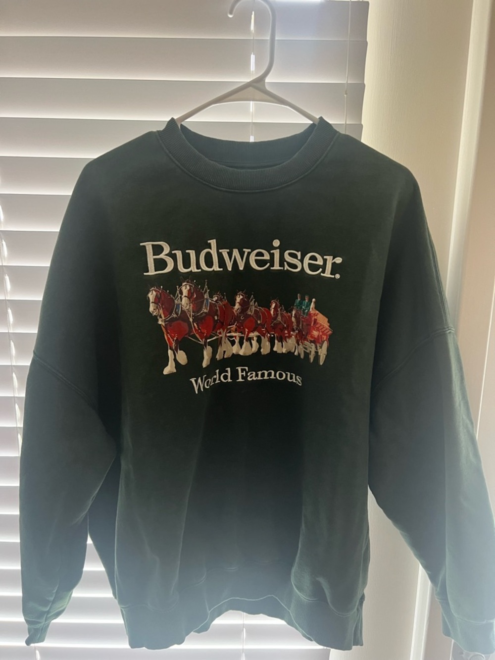 PacSun Budweiser Dark Green Crewneck Sweatshirt